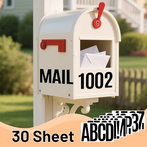 144 Pcs Letter Stickers Vinyl Mailbox Numbers and Letters, 30 Sheets Large Alphabet Number Stickers Self-Adhesive Waterproof Sticker Letters for Window Vehicle Bulletin Poster Board (Black, 6 Inch) - color: Black, size: 6 Inch