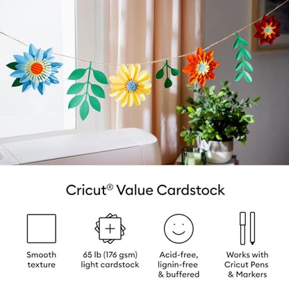 Cricut® Value Cardstock, Rainbow Sampler - 12 in x 12 in (75 Sheets) - color: Rainbow