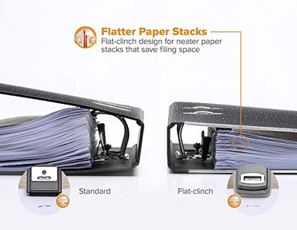 Bostitch Office Heavy Duty Stapler, 40 Sheet Capacity, No Jam, Half Strip, Fits into the Palm of Your Hand, For Classroom, Office or Desk, Gray - color: Gray, style: Compact