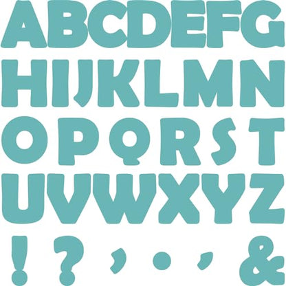 150 PCS Large 6" Font Letters and Punctuation Set, Light Turquoise Classroom Alphabet Cutout for Bulletin Board Display Home School, A Great Helper to Inspire Students' Learning Interest - style: Light Turquoise Pattern