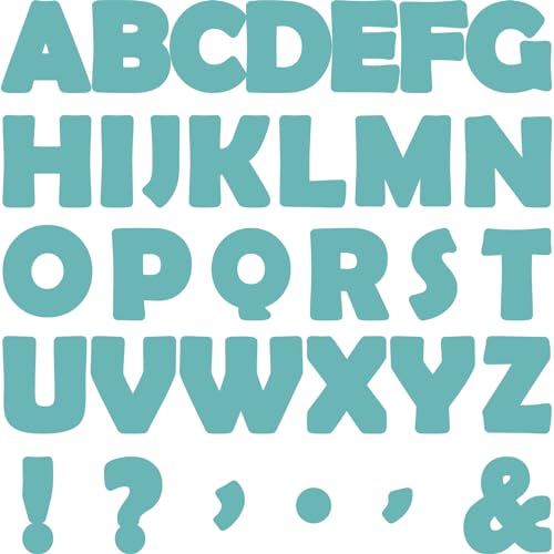 150 PCS Large 6" Font Letters and Punctuation Set, Light Turquoise Classroom Alphabet Cutout for Bulletin Board Display Home School, A Great Helper to Inspire Students' Learning Interest - style: Light Turquoise Pattern