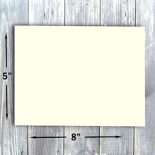 Hamilco Blank Index Cards 5 x 8 Card Stock 100lb Cover Cream Cardstock Paper - 100 Pack - size: 5" x 8"