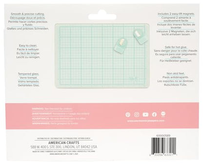 We R Memory Keepers Magnetic Glass Crafting Mat 9x6 - Heavy Duty, Perfect for Cutting, Paint Mixing, Scrapbooking, Crafts, and More - color: Clear