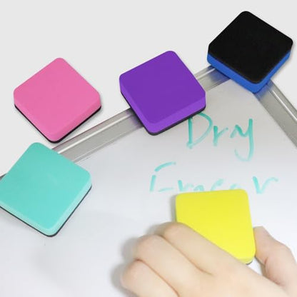 24 Pack Square Magnetic Whiteboard Erasers, Mini Dry Erase Board Erasers for Kids and Students, 8 Color - color: Square- 8 Color