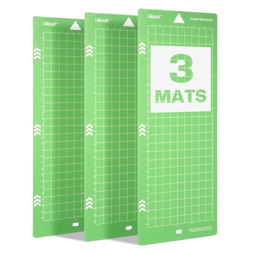 Likcut Self Healing Cutting Mat for Glee S501 Vinyl Cutter, 4.5" x 12" Standard Adhesive Mat, 3 Pack Likcut Replacement Mats for DIY Crafts, Quilting, Vinyl, Adhesive Green Cutting Board - color: Green, size: 12"L x 4.5"W
