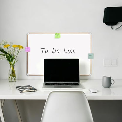 Large Magnetic White Board for Wall,Aluminum & Cork Strip Frame Whiteboard for Office,Presentation Dry Erase Board Wall Mount,Large Whiteboard for School Classroom Huge Whiteboards (18" W x 12" H) - size: 18"W x 12"H