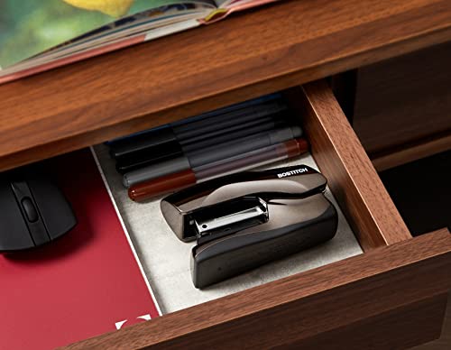 Bostitch Office Heavy Duty Stapler, 40 Sheet Capacity, No Jam, Half Strip, Fits into the Palm of Your Hand, For Classroom, Office or Desk, Black Chrome - color: Black Chrome, style: Compact