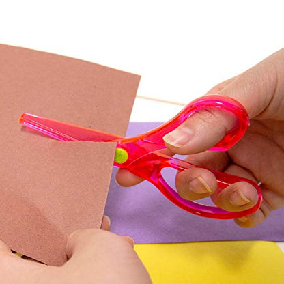 BAZIC Products 5 1/2 in Kids Safety Rounded Tip Scissors, 2 Count, Safety Plastic Blades, Comfort-Handle Scissors, Case of 144 - size: 144-Pack