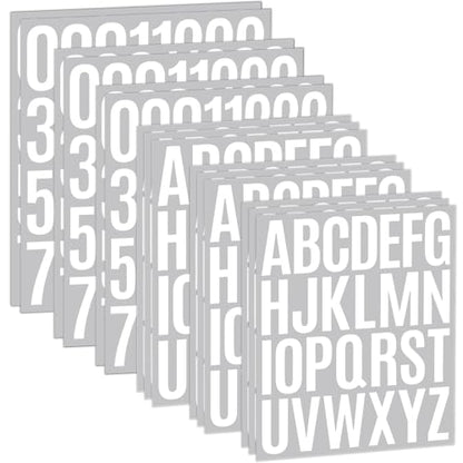414Pcs Letter Stickers Alphabet Stickers 15 Sheets 2 Inch Vinyl Letter Sticker Self Adhesive Alphabet Number Stick on Sticker for Scrapbook Classroom Craft Window Bulletin Board Sign Mailbox Numbers - color: White