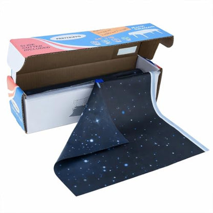 Disposable Tablecloth Roll 54" x 100' with Built-in Cutter Box – Heavy Duty Waterproof, Wrinkle-Resistant Plastic Table Cover – Cut to Size for Rectangle, Round & Oval Tables – Starry Sky - color: Starry Sky