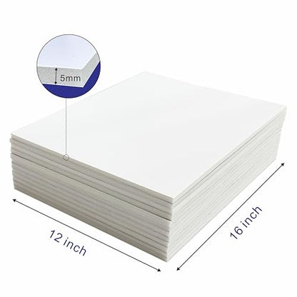 ZJCEASER Foam Core Board, 12 x 16, White, 3/16" Thick, 12 Pack | Poster Board, Sign Board, School Projects, Arts & Crafts, Framing - size: 12x16''