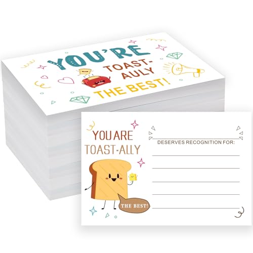 Toast-Ally The Best Recognition Reward Cards, 4 x 6 Inch Positive Shout Out Cards, Multicolor, Fill-in-the-Blank Format, 120 Count - style: Pattern 2