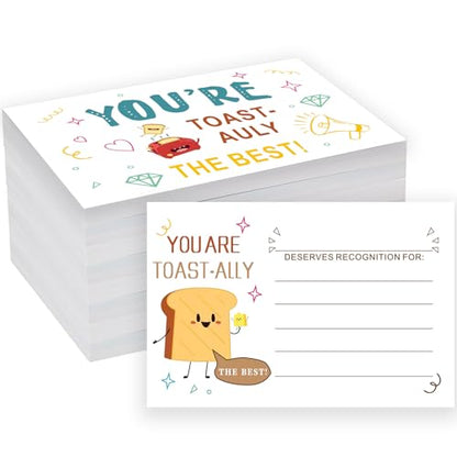 Toast-Ally The Best Recognition Reward Cards, 4 x 6 Inch Positive Shout Out Cards, Multicolor, Fill-in-the-Blank Format, 120 Count - style: Pattern 2