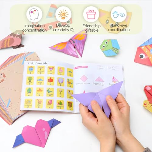IOOLEEM Origami Paper Kit, 200 Sheets with 80 Patterns, Double Sided Colored Blank Folding Paper Set with Step-by-Step Instructions, Art & Craft Supplies