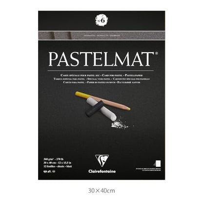 Clairefontaine 96050C PastelMat Pastel Card Pad No6, 360 g, 30 x 40 cm, 12 Sheets - Anthracite - size: 30 x 40 cm, style: Card Pad No 6