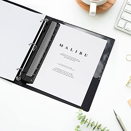 Eagle 3 Hole Punch, Portable Ring Binder 3 Hole Punch, Paper Puncher with Integrated Ruler, 5 Sheets Capacity, for Ring Binders, Office and School Supplies (Black) - color: Black