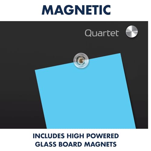 Quartet Magnetic Dry Erase Board, 96" x 48" Glass Whiteboard for Wall, Infinity, Black (G9648B) - size: 96"W x 48"H