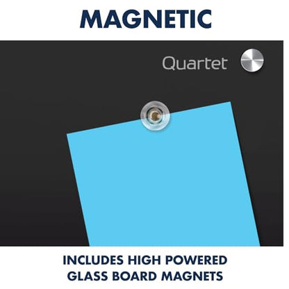 Quartet Magnetic Dry Erase Board, 96" x 48" Glass Whiteboard for Wall, Infinity, Black (G9648B) - size: 96"W x 48"H