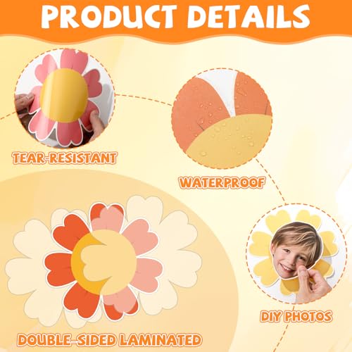 60pcs Spring Theme Flower Cutouts Boho Daisy Bulletin Board Decoration Back to School Flower Paper Cut-Outs Classroom Decor for Kids Classroom DIY Craft Photo Kindergarten Preschool Wall Door Supplies - style: Spring Boho Daisy Flower