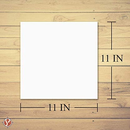 11" x 11" Square Cardstock | 80lb Cover White Thick Card Stock Paper - Smooth Finish | For Scrapbooking, Arts and Crafts, Wedding Invitations, Business Cards | 50 Cards Per Pack