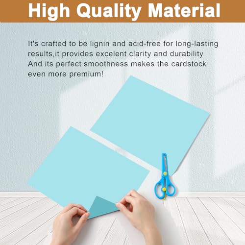 Silunkia 28 Sheets Light Blue Cardstock 8.5 x 11 Scrapbook Paper, 250gsm/92lb Thick Paper Card Stock for School Crafting, DIY Cards, Wedding Invitations, Certificates - color: Light Blue, size: 28 Sheets