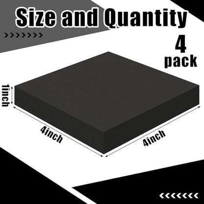 4 Pcs 1" Thick Foam Padding Sheet with Adhesive Backing Closed Cell 4 Inch x 4 Inch Self Stick Neoprene Insulation Foam Sheet Black for Furniture Cars Speakers - color: Black, size: 1 Inch Thick, 4 x 4 Inches