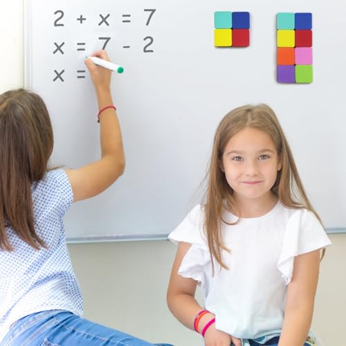 24 Pack Square Magnetic Whiteboard Erasers, Mini Dry Erase Board Erasers for Kids and Students, 8 Color - color: Square- 8 Color