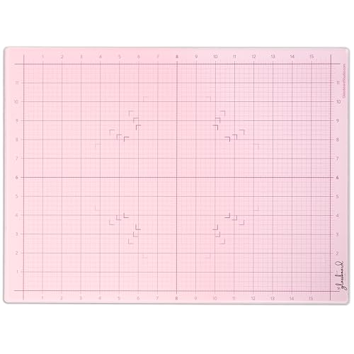 GLASSBOARD STUDIO Glass Craft Mat - Magnetic, Heat & Scratch Resistant - For Crafting, Cutting, Painting, Mixed Media Artwork - Grid Lines, Non-Slip Rubber Feet (Blush 13.5"L x18"W) - color: Blush, size: 13.5"L x 18"W