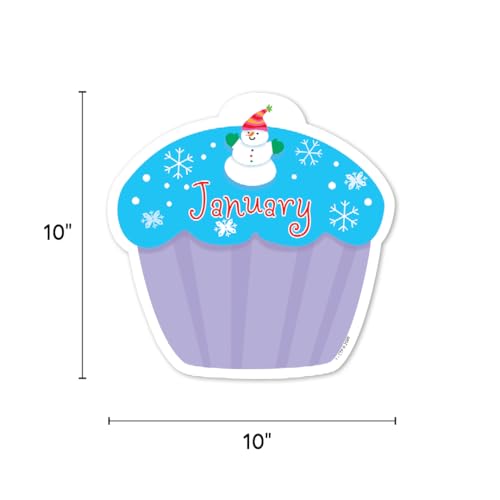 Creative Teaching Press Cupcake Accents for Bulletin Boards & Classrooms, CTP 10” Jumbo Designer Cutouts, 12-Piece Set, Multicolor - color: Multi Color