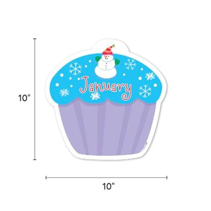 Creative Teaching Press Cupcake Accents for Bulletin Boards & Classrooms, CTP 10” Jumbo Designer Cutouts, 12-Piece Set, Multicolor - color: Multi Color