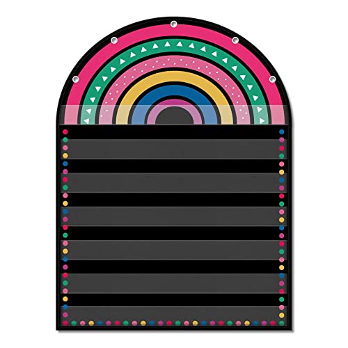 Black 7 Pocket Chart (Black Rainbow) - style: Boho Rainbow
