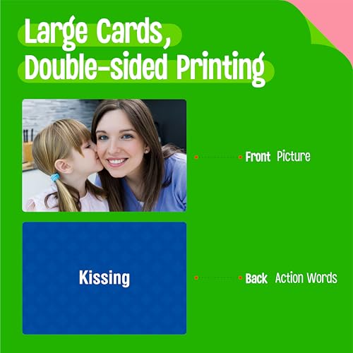50 Verb Flashcards, Picture & Word Cards Action Language Builder Visual Aid Language Learning Tool for Autism, ESL Teaching Materials for Adults, Non-Verbal Children Vocabulary Builder for Kids - style: 50 Verb Flashcards