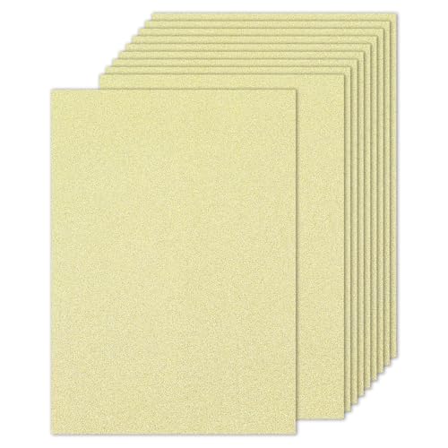 PATIKIL 10 Sheets Light Gold Glitter Cardstock Paper, A4 250gsm Rectangle Premium Sparkly Paper Craft Cardstock Paper for Scrapbook Card Making DIY Art Projects Wedding Party - color: Light Gold, size: A4