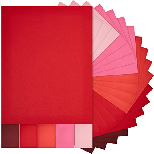 Sinmoe 100 Sheets 5 Shades Cardstock Paper 8.5 x 11 Inches 180gsm Solid Core Printer Paper for Scrapbooking DIY Arts Crafts Making Office Home Supplies (Red Series) - color: Red Series