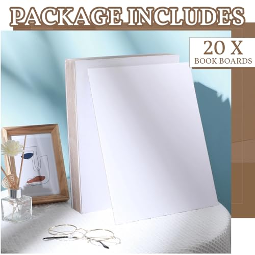 20 Pcs Book Board, Binders Board Chipboard Designer Bookboard Kraft Heavy Duty Chipboard Sheets Bookbinding Supplies for Book Binding Cover (White, 11 x 8.5 Inch 50PT) - color: White, size: 11 x 8.5 Inch 50PT