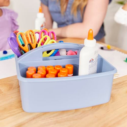 ECR4Kids 3-Compartment Small Plastic Caddy, Multipurpose Organization, Earthtone, 6-Pack - color: Earthtone