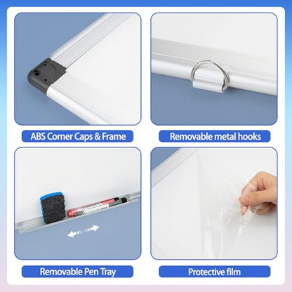 Grtard 36" x 24" Magnetic Dry Erase Board, Large Hanging Magnetic White Board with Aluminum Frame, Smooth Writing Presentation Whiteboard Suitable for Home, Office, Classroom & Kitchen - size: 36"W x 24"H