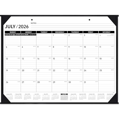 2026-2027 Desk Calendar - JUL. 2026 – DEC. 2027, 22" x 17", Large Desk Calendar 2026-2027, 18 Monthly Large Desk/Wall Calendars 2-in-1, Corner Protector, Desk Pad, Large Ruled Blocks