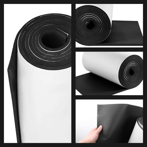 Adhesive Foam Padding Roll Closed Cell Sponge Neoprene Insulation Board Foam Sheet Pad with Sticky Back for Anti Vibration, Anti-Slip, DIY Crafts, Gaskets, Cosplay, Costume (Black, 12x59x3/4 inch) - color: Black, size: 12x59x3/4 inch