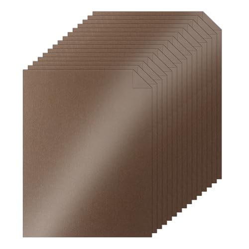 Silunkia 40 Sheets Coffee Shimmer Cardstock 8.5 x 11 Crafts Paper, 75lb Thick Dark Brown Card Stock for DIY Cards, Greeting Cards,Wedding Invitations, Birthday - color: Coffee, size: 40 Sheets