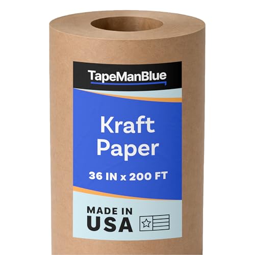 Kraft Paper Roll, 36" x 2400" (200'), Made in USA, 30 lb. Roll of Brown Paper for Banner, Poster, Crafts, Bulletin Board Backing, Kraft Table Cloth, Brown Construction for Shipping and Gift Wrapping - size: 36 inch x 200 feet