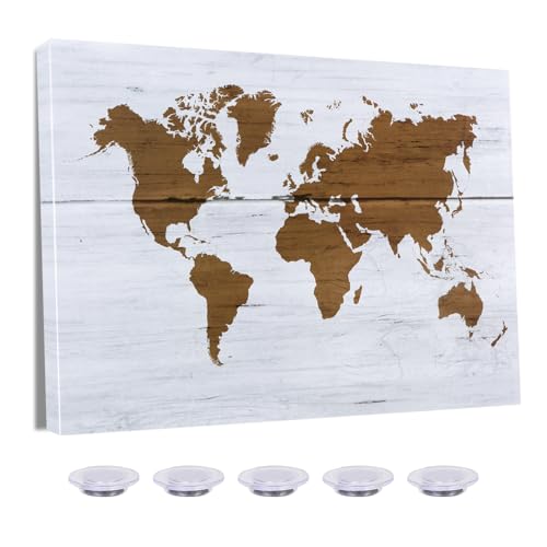 World Travel Map Dry Erase Board，16 x 12 inches Decorative Print Magnetic Surface White Board for Wall with Design, Frameless Dry Erase Board for Wall, Magnets Included（W-MAP,4030,1p） - color: White, size: 16"W x 12"H