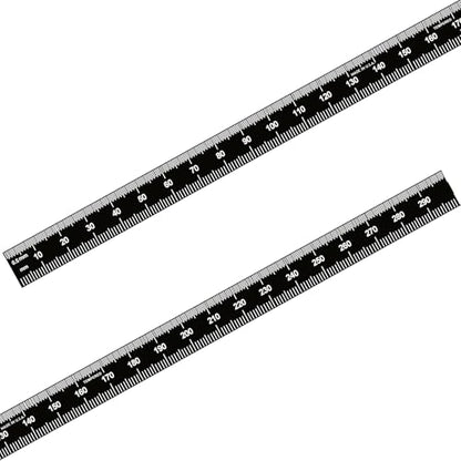 PEC Tools 300mm Flexible Metal Ruler, Stainless Steel with Black Chrome Finish, High Contrast, Fully Metric Graduation (0.5mm, 1.0mm), Easy to Read Machinist Rule, Made in USA - color: Black Chrome-Flexible, size: 300mm