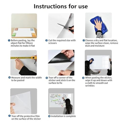 Magnetic Whiteboard Contact Paper, 18" x 24" Stick on Magnetic Dry Erase White Board Sticker for Wall, Easy to Write for Drawing, School, Office, Kitchen Fridge - size: 17.7" x 24.3"