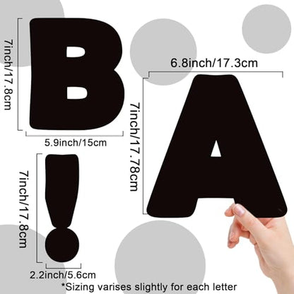 Qyeahkj 300 PCS Large 7" Font Letters and Punctuation Set, Black Classroom Alphabet Cutout for Bulletin Board Display Home School, A Great Helper to Inspire Students' Learning Interest - style: Boards
