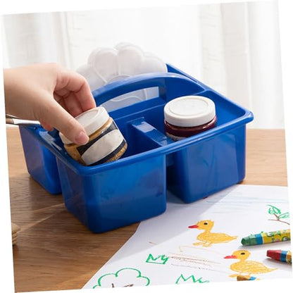 Zerodeko Art Organizer Handle Multi-compartment Classroom Storage Basket for Painting Tools Stationery and Craft Supplies Lightweight and Portable Storage for Home and School