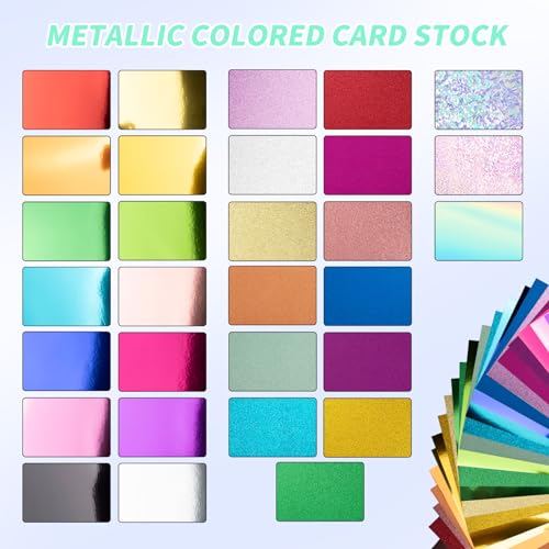 30 Pack Metallic Glitter Cardstock Paper Sheets 250gsm/92lb 6×8inch | Foil Mirror Shimmering Paper 250gsm/92lb For Arts and Crafts, Decorative, Weddings & Birthdays Invitations - style: Metallic+Glitter