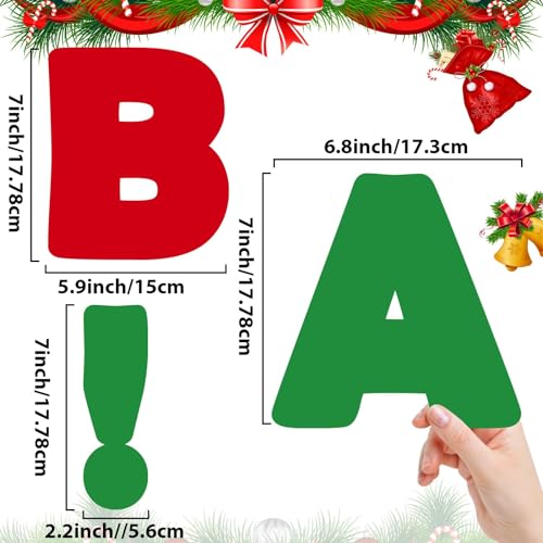 Qyeahkj 150 PCS Large 6" Font Christmas Bulletin Board Letters for Classroom, Red and Green Letters Bulletin Board Christmas Decorations for Xmas Home School Classroom Alphabet Poster Wall Decor - style: Christmas Red & Green
