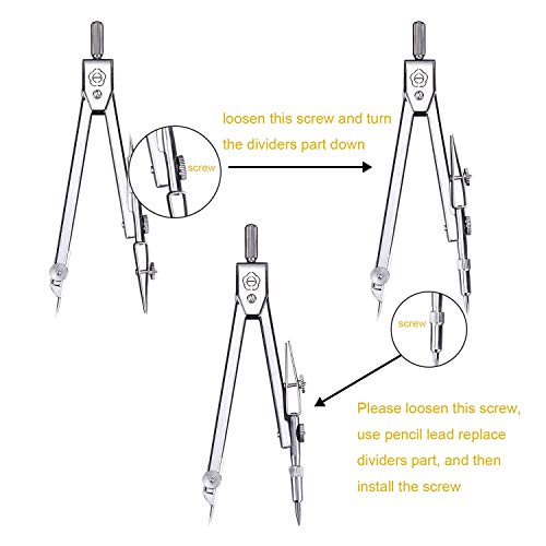 Drawing Compass and 6 Inch Protractor, Student Geometry Math Set - color: Clear