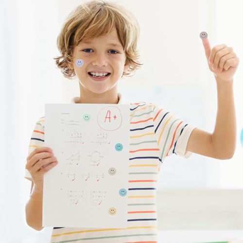 6000Pcs Smile Stickers, Small Smiley Face Stickers Colorful Happy Face Stickers Mini Incentive Stickers Reward Stickers Behavior Chart Stickers Small Stickers for Students Teachers Supplies - style: Smile Face Blue